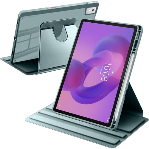 A-BEAUTY ��] �P�[�X �Ή� Lenovo Idea Tab Pro 12.7 �C���` 2025 �y�����[ 360°��]�X�^���h �ϏՌ��J �����o�b�N�J�o�[ �����E�F�C�N/�X���[�v (�_�[�N�O���[��)