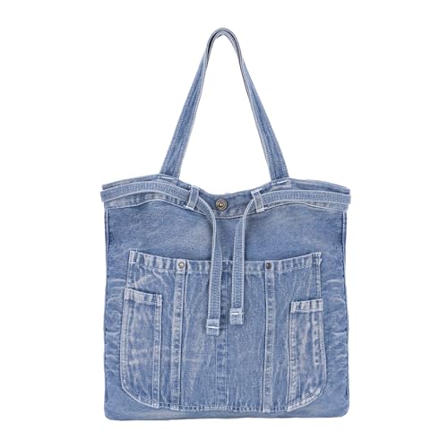 LHHMZ Bolsos hobo de denim para mujer, Bolso bandolera retro de jean, Bolsos tote casuales de jean LHHMZ Bolsos hobo de denim para mujer, Bolso bandolera retro de jean, Bolsos tote casuales de jean