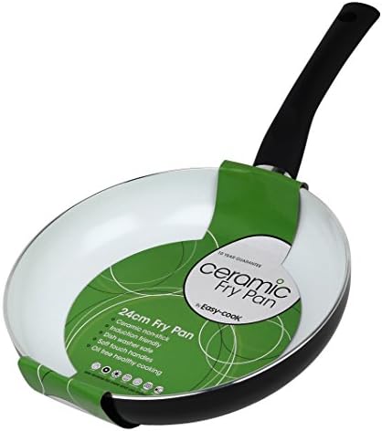 Easy Cook 1550 20CM Ceramic Frying Pan, metal, Black and White, 20 cm
