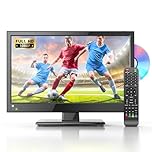 Desobry 16 Inch Small TV 1080P With DVD Player Built-In, DBV-T2 and Antenna, HDMI, USB - For Bedroom/Home/Kitchen, 12V for Camping/Caravan/Motorhomes/Campervan
