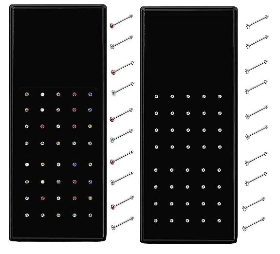 VAMA Fashions Black Stainless Steel Crystals Piercing Jewelry Mini Nose Studs Pins Box Set for Women - 120 Pcs (B07RNL7TWN) Amazon Price History, Amazon Price Tracker