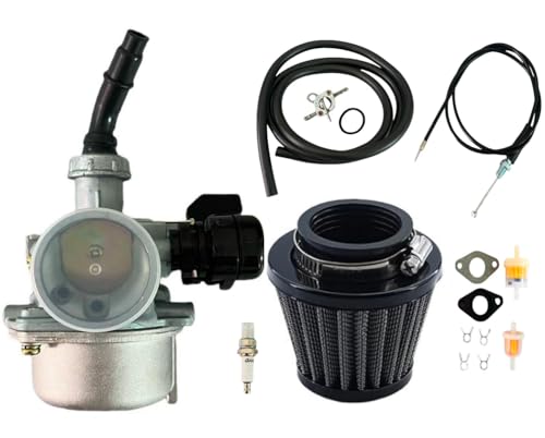 QINGBY PZ19 Carburetor Air Filter Throttle Cable Spark Plug Gas Fuel Line for CRF50 50cc 70 80 110 125cc TaoTao Coolster Chinese 4 Wheeler CC100X SSR Kazuma Falcon GK110 Quad Go Kart Dirt Pit Bike