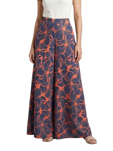 Image of HELLCAT Trousers for Woman | Palazzo Pants | Wide Leg Printed Palazzo | Women Casual Trouser | Korean Trousers