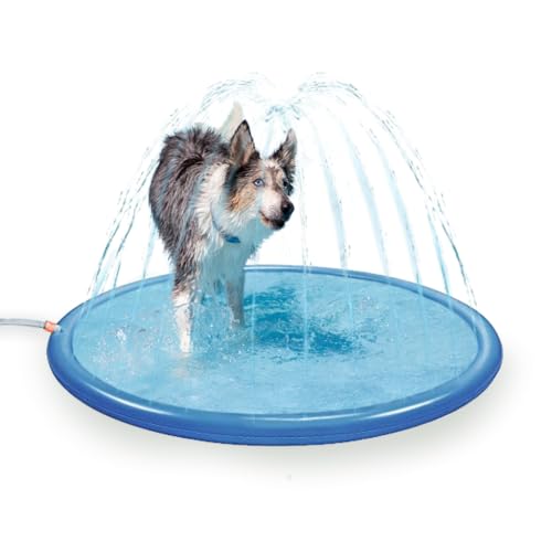 Coolpets Matte mit Sprinklern - 100 cm - Mit Sprinklern - Hundedusche - Bad - Wasser - Spielzeug - Springbrunnen - Kühlung - Pool - Hund