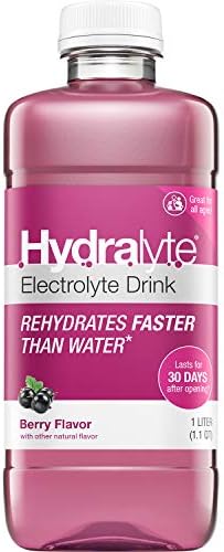 Hydralyte Electrolyte Oral Hydration Ready-to-Drink Solution, Berry, 33.8 Ounce Bottle