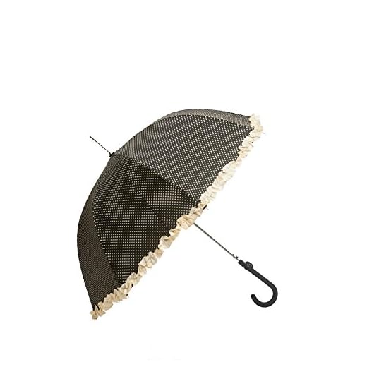 SMATI Parapluie Femme Chic Long Automatique - Froufrou français Traditionnel - Solide Anti Vent (Noir)