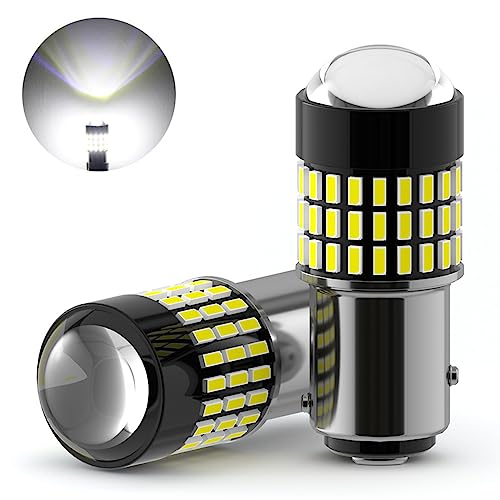 BlyilyB 2-Pack 6500K White 1157 2057 2357 7528 BAY15D LED Bulbs Replacement Lamps for 12V Interior RV Camper Trailer Lighting Back Up Reverse Lights or Tail Brake Lights