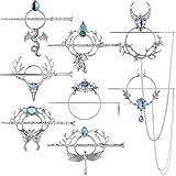 WILLBOND 8 Pcs Viking Celtic Hair Clips Vintage Celtic Knot Hair Slide Sticks Retro Silver Alloy Barrette Hairpins Viking Jewelry Accessories for Women Girls Scarf Sweater Gifts(Gemstone)