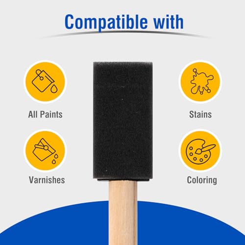 image for YiBaiBrush Foam Paint Brushes, 27 Pack, 1 Inch Sponge Paint Brushes, P