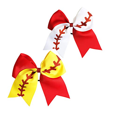 Girls Cheerleader Jumbo Bow Ponytail Holder Hairbow Girl Teen Hair Accessories JB81 (2 Pcs-Set H)