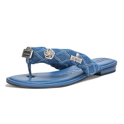 Sandales plates KARL LAGERFELD Ceejay bleues en 39.5 pour femme