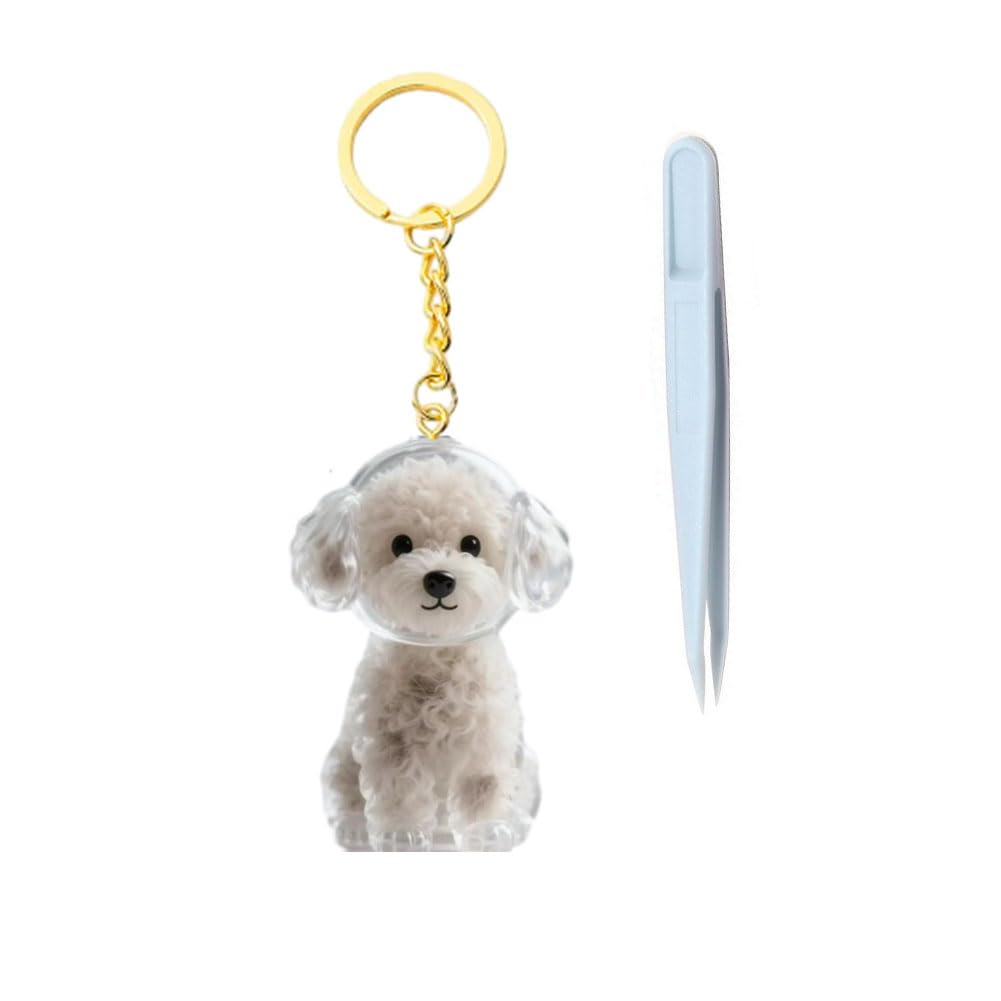 Awpland Dog Hair Collector, Portable Pet Hairs Storage Bottle with Keychain and Hair Pickup, Memorial Dog Hair Keepsake for Pet Owner