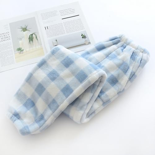 Image of codcm Womens Plaid Fluffy Pajama Pants Fuzzy Fleece Cozy Lounge Pants with Pockets Winter Warm Pj Bottoms