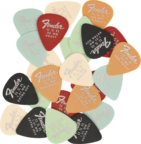Fender Dura-Tone 351 Guitar Pick Sampler, Includes Thin, Medium & Heavy Gauges (Austin Bazaar Exclusive) - 24 Pack #TOP1