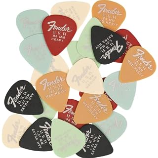 Fender Dura-Tone Lot de 24 médiators Forme 351 – Calibres assortis - Les Beatles, Paul McCartney, John Lennon, RIngo Starr, George Harrison Fender Dura-Tone Lot de 24 médiators Forme 351 - Calibres assortis – Image 2