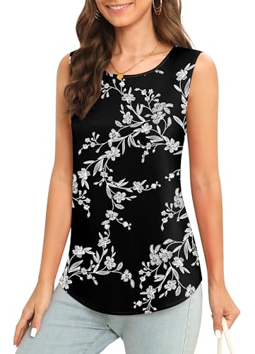 Image of Women's Sleeveless Chiffon Tank Top Business Casual Blouse Tunic Top