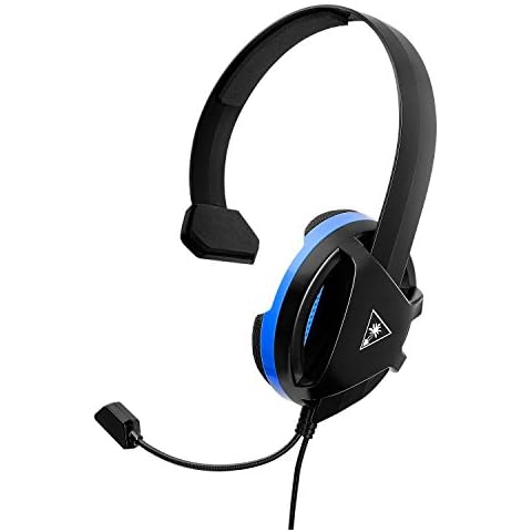Turtle Beach Recon Chat PlayStation Headset – PS5, PS4, Xbox Series X|S, Xbox One, Nintendo Switch, Mobile & PC with 3.5mm – Glasses Friendly, High-Sensitivity Mic – Black/Blue Cover