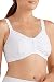 Amoena Women's Hannah Front Closure Wire Free Comfort Bra,White,Medium A/B (36/38)