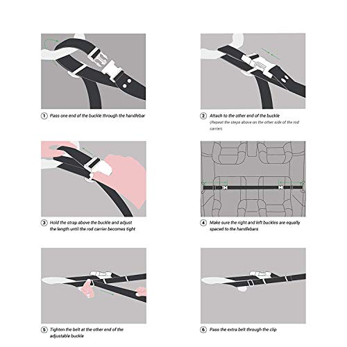 DSHE Car Fishing Rod Holder Strap, Vehicle Fishing Rod Rack, Fishing Pole Carrier Storage Rack Belts for Car, SUVs and Vans - Thumbnail 5