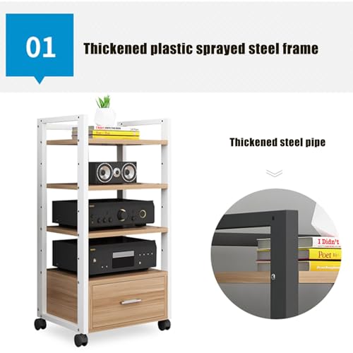 Meuble rack audio mobile étagère multimédia AV noire