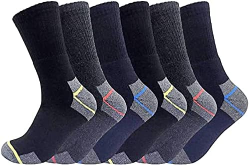 B.U.L 12 Pairs Men's Work Socks Re-inforced heel & Toe 6-11