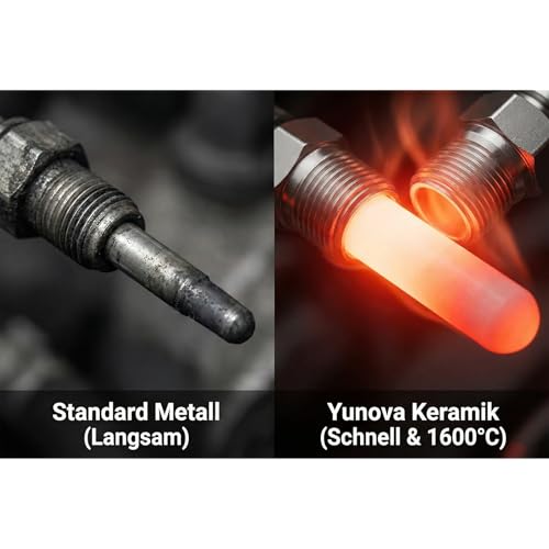 Yunova 12V Keramik Glühkerze Set für Diesel Standheizung 5KW 8KW – Universal Reparaturset für Auto, Wohnmobil & Boot, Kompatibel mit gängigen Luftheizungen, Inkl. Filter & Werkzeug, -40°C Start