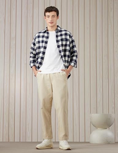Image of Amazon Brand - Symbol Men's Relaxed Fit Casual Trouser (Elasticated Waistband | 100% Cotton | Available in Plus Sizes)