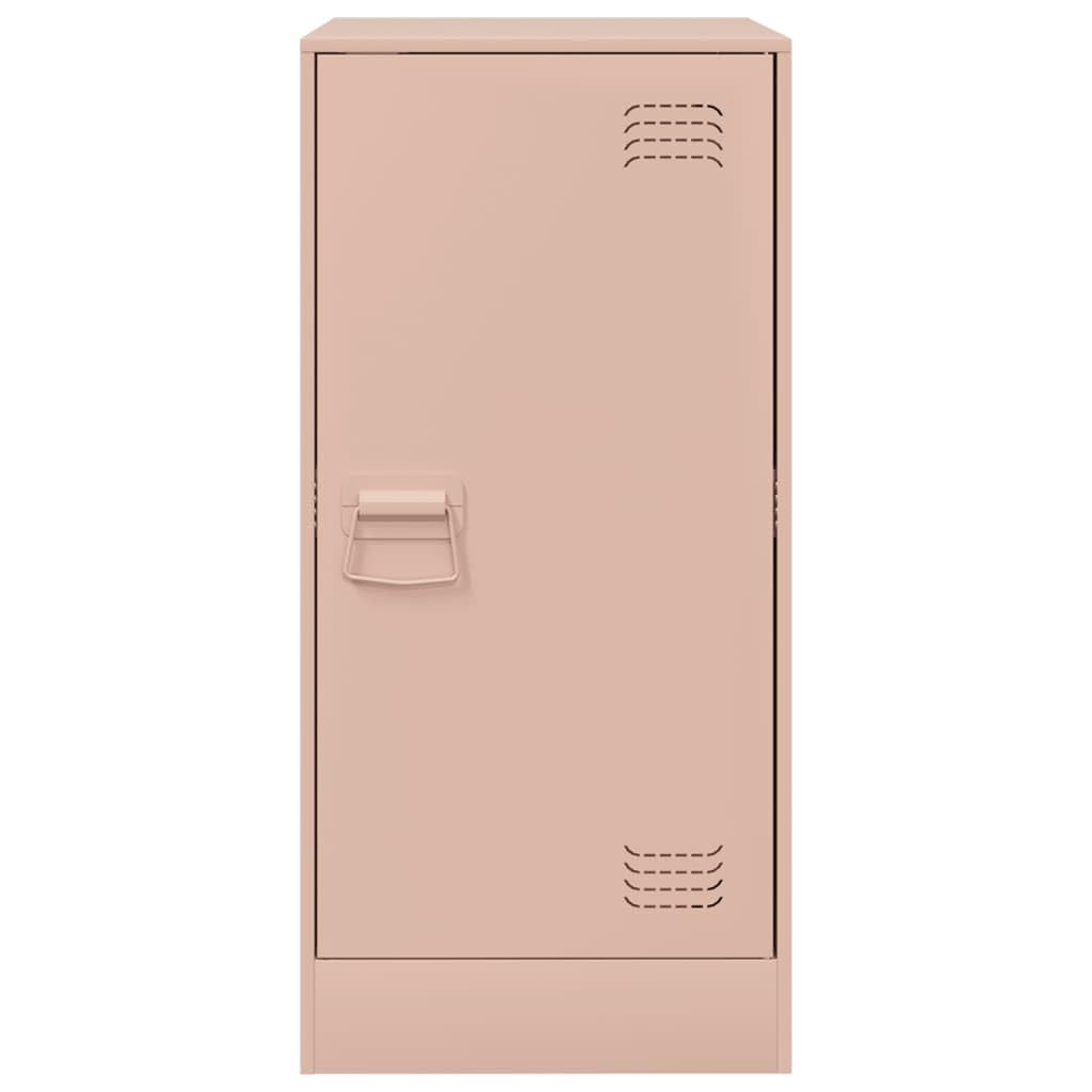 Credenza Rosa 34,5x39x73 cm Mobiletto Portaoggetti in Acciaio