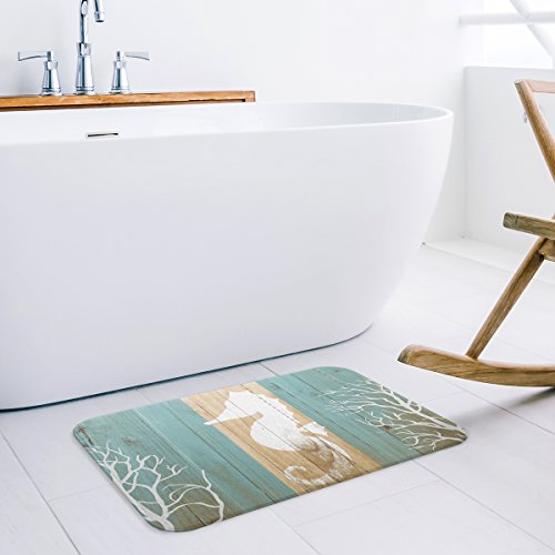 Libaoge Seahorse Under Water Sealife On Rustic Old Barn Wood Doormat Welcome Mat Entrance Mat Indoor/Outdoor Shoe Scraper Floor Mat Bath Mat 23.6X15.7 #TOP2