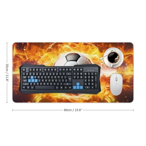 Burning Soccer Ball Desk Pad protector grande de escritorio miniatura 2