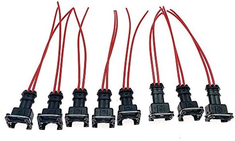 8 Pack Fuel Injector Connector Pigtail Wiring Plugs Clips Cut Splice for Bosch EV1 Any RC Replace EV1 OBD1