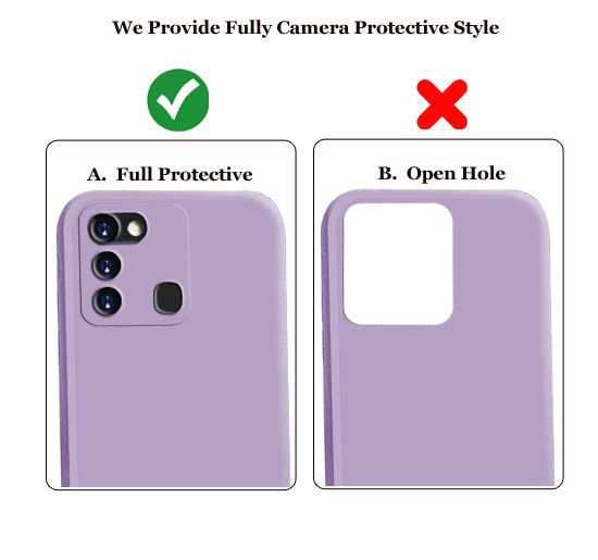 Image of A rtistque Liquid TPU Silicone Matte Shockproof Flexible with Camera Protection Soft Back Cover Case for Tecno Spark Go 2020 - Purple