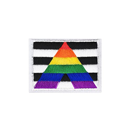 Straight Ally Flag Sew-On/Iron-On Patches - Rainbow Pride Flag Patch Gay Pride Embroidered Patches LGBTQ Flags Patch for Clothes, Hats, Backpacks and Pride Parade - 1 Patch