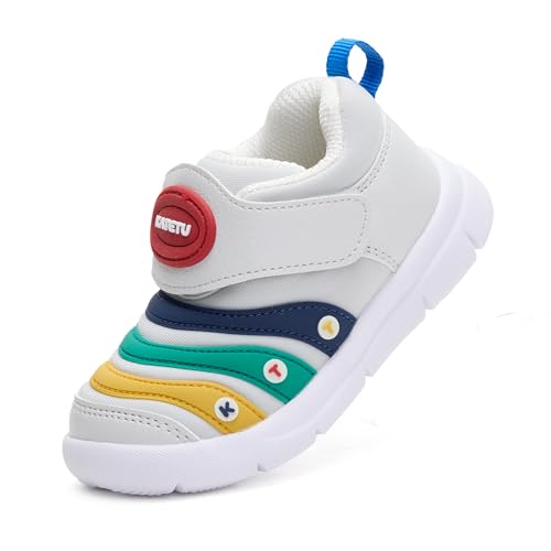 Toddler Sneakers for Boys Girls,Lightweight Toddler Walking Shoes with Wide Toe Box,Non Slip Kids Athletic Shoes with Hook and Loop Strap 9 Toddler Of