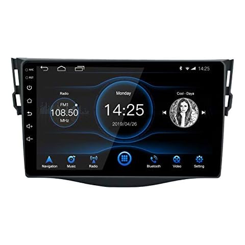 EZoneTronics 2DIN Android 10.1 Car Radio Stereo 9 inch for Toyota RAV 4 2007-2012 Capacitive Touch Screen Head unit GPS Navigation WIFI Bluetooth AM/FM Audio SWC USB Media Player 2G RAM+ 32G ROM Cover