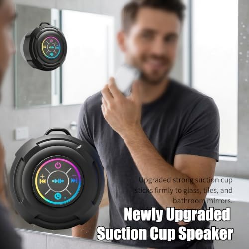Bluetooth Shower Speaker with Suction Cup, Portable - 3