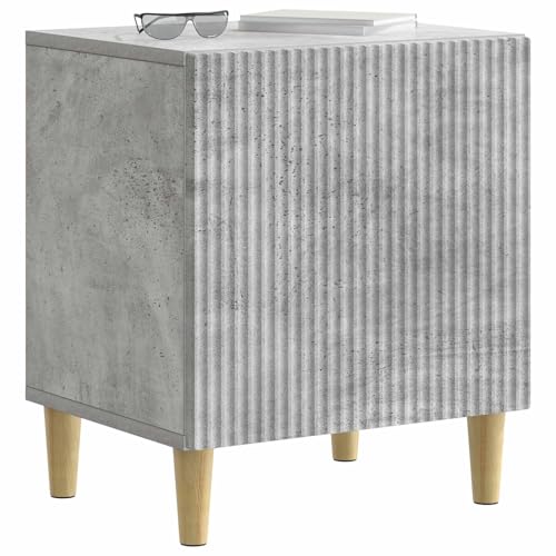 Table de chevet gris béton 43x34,5x50 cm lot de 2 meuble chambre bois - 3