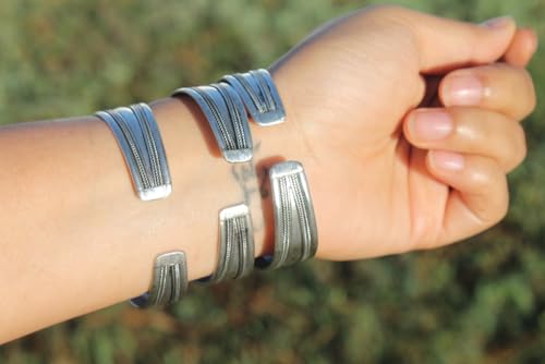 Generic Slim Black Onyx Stainless Steel Adjustable Cuff Bracelet thumb #4