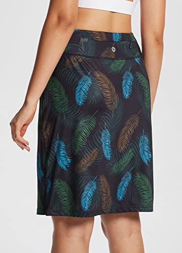 BALEAF Saias femininas de 50,8 cm na altura do joelho, atlética, modesta, longa, golfe, casual, bols