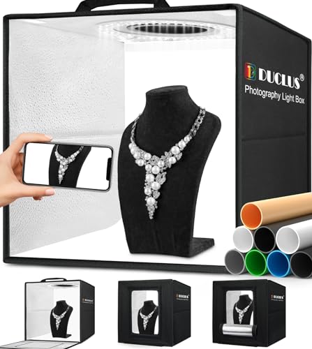 DUCLUS Photo Studio Light Box 12'/30cm,Portable Shooting Lightbox Tent Kit with Reflective Front...