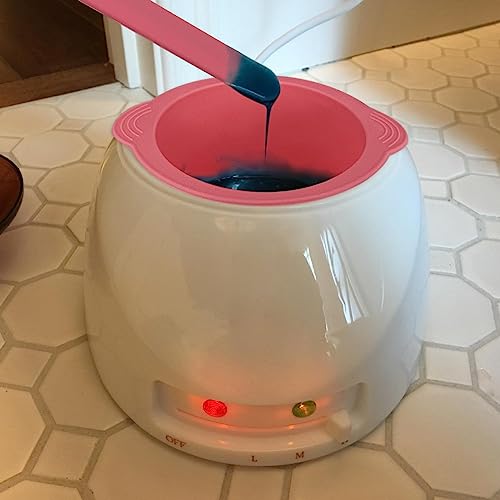 Silicone Wax Bowl Non-Stick Hair Removal Pot Liner with Wax Spatula (Pink)