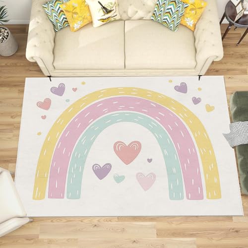 Tapis de salon multicolore 200x300 grand format lavable