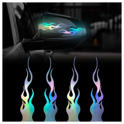 BDEPSTR 2 Pares Pegatinas Coche Reflectante Con Llamas Para Carreras Y Deportes Vinilo A Rayas Impermeable Bricolaje Carrocería Suv Camión Off-Road Skateboarding