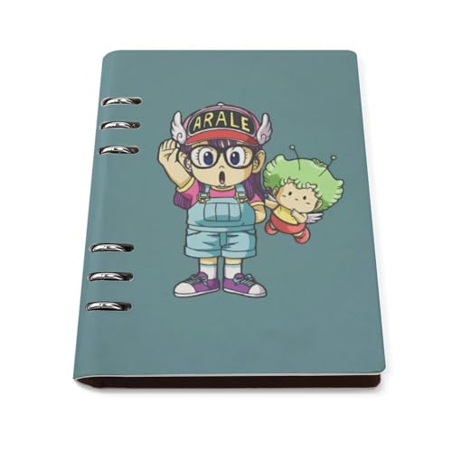 ドクタースランプ アラレちゃん システム手帳 PU ノートメモ帳 バインダーノート A5サイズ 手帳 スケジュール帳 6穴 レザー 日記帳 記録ノート ルーズリーフ式 詰め替え可 メモ帳 バインダーリング 文房用具 プレゼント 贈り物 子供 学生
