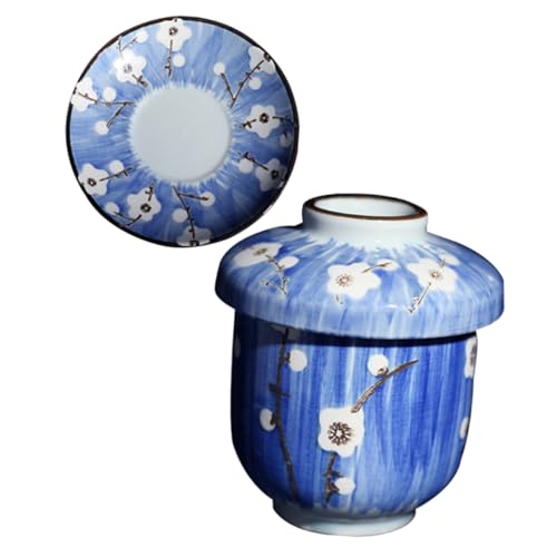 Lurrose 日式陶瓷小型?? 食器 多機能スチューポット ヨーグルトやプリン対応 家用蒸し器 カフェデザート用ボウル