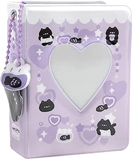 3 inch Mini Photo Album, Kpop Photocard Holder, Love Heart Hollow Photocard Id Holder (2)