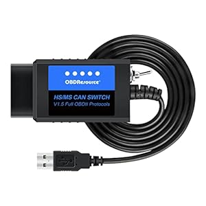 ELM327 FORScan OBD2-adapter ELMconfig OBDII USB-scanner-diagnosetool met MS-CAN HS-CAN-schakelaar voor de diagnose van…