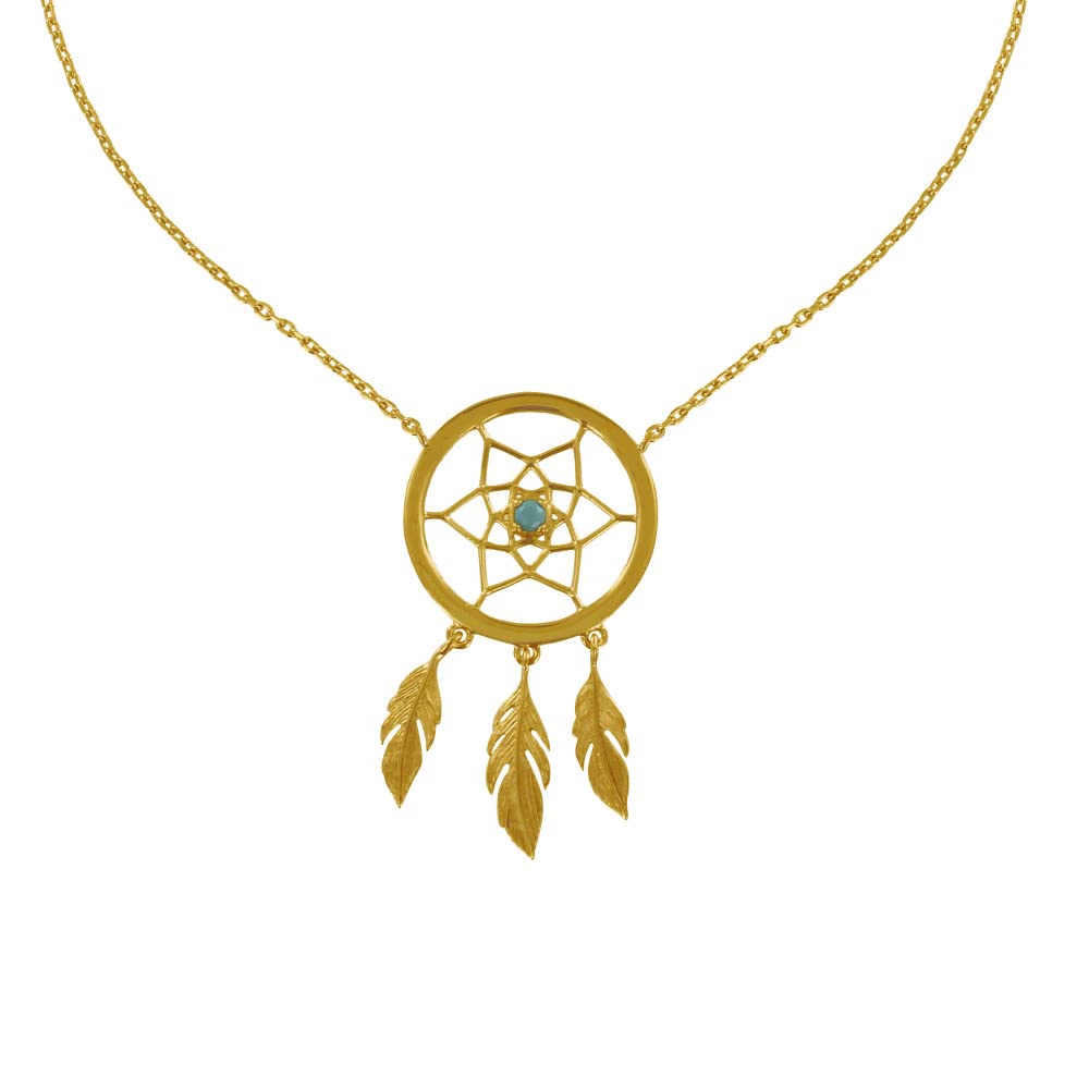 Gold Plated Necklace Dream Catcher