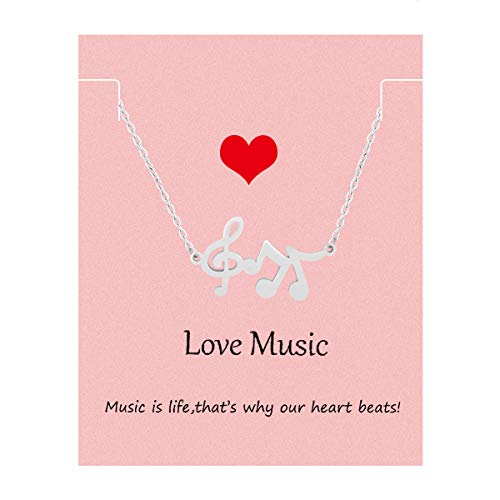 Gifts for Music Lovers Treble Clef Music Note Necklace Music Festival Outfits Music Lover Gifts