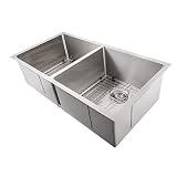 ZLINE 36" Anton Undermount Double Bowl Stainless Steel Kitchen Sink with Bottom Grid (SR50D-36)